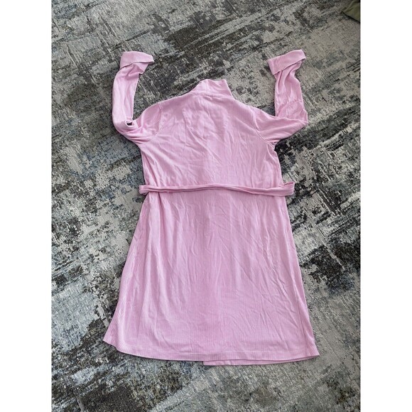 Lauren Ralph Lauren PINK STRIPE Womens Kimono Wrap Knit Robe Large LNC EUC - Picture 3 of 8